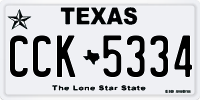 TX license plate CCK5334