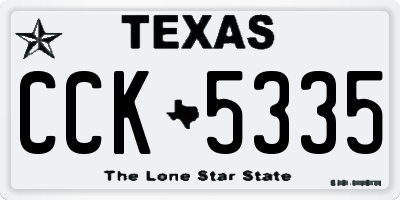 TX license plate CCK5335