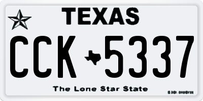 TX license plate CCK5337