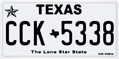 TX license plate CCK5338