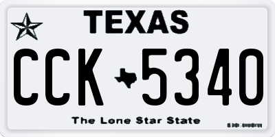 TX license plate CCK5340