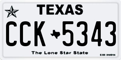 TX license plate CCK5343