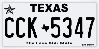 TX license plate CCK5347
