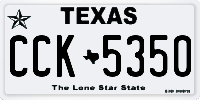 TX license plate CCK5350