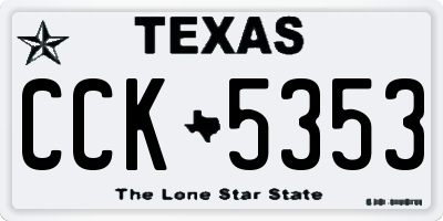 TX license plate CCK5353
