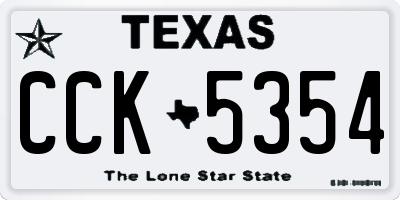 TX license plate CCK5354