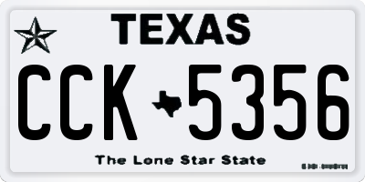 TX license plate CCK5356