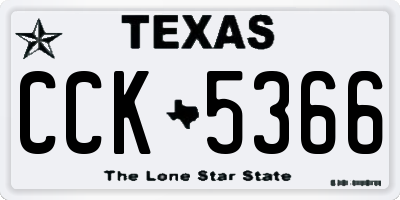 TX license plate CCK5366