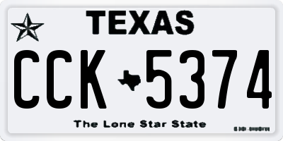 TX license plate CCK5374