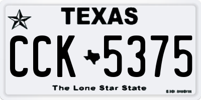 TX license plate CCK5375