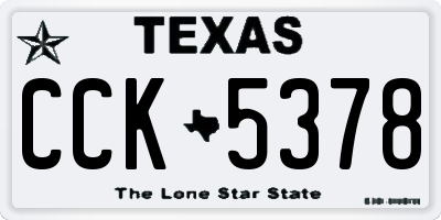 TX license plate CCK5378