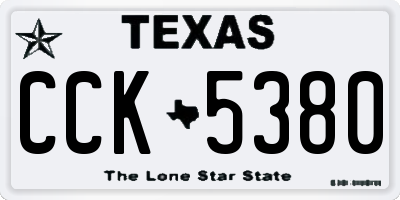 TX license plate CCK5380