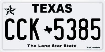 TX license plate CCK5385