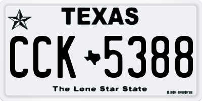 TX license plate CCK5388