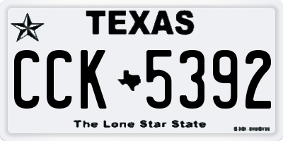TX license plate CCK5392