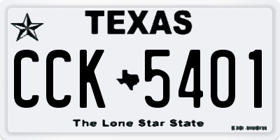 TX license plate CCK5401