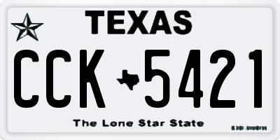 TX license plate CCK5421