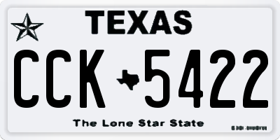 TX license plate CCK5422