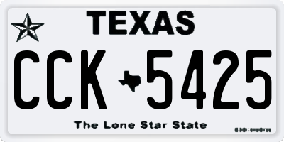 TX license plate CCK5425