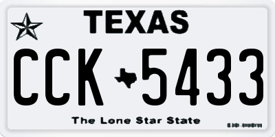 TX license plate CCK5433