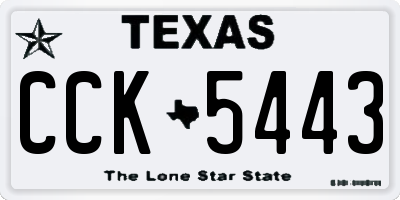 TX license plate CCK5443