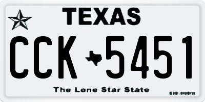 TX license plate CCK5451