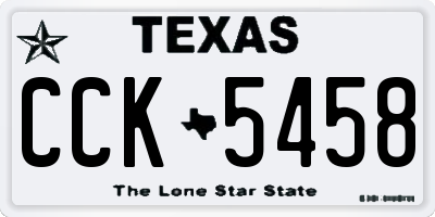 TX license plate CCK5458