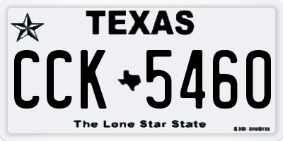TX license plate CCK5460