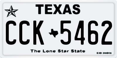 TX license plate CCK5462