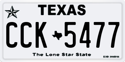 TX license plate CCK5477