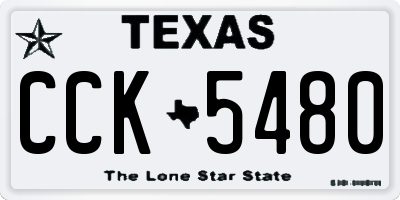 TX license plate CCK5480