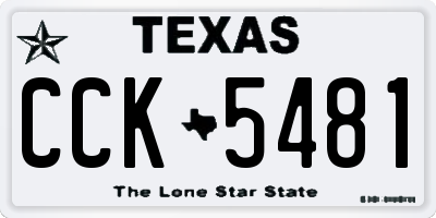 TX license plate CCK5481