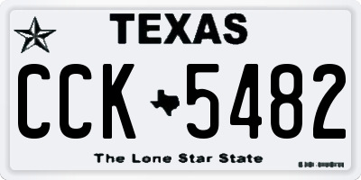 TX license plate CCK5482