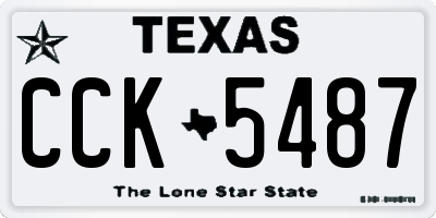 TX license plate CCK5487