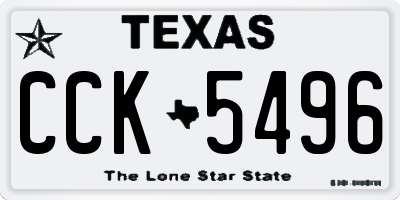 TX license plate CCK5496