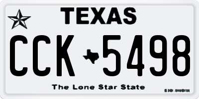 TX license plate CCK5498