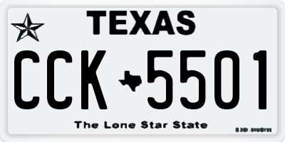 TX license plate CCK5501