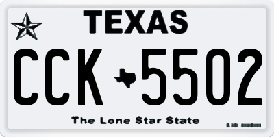 TX license plate CCK5502