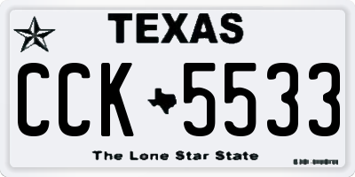 TX license plate CCK5533
