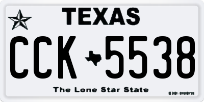 TX license plate CCK5538