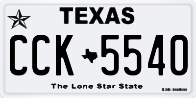 TX license plate CCK5540