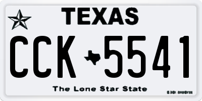 TX license plate CCK5541