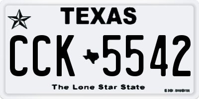 TX license plate CCK5542