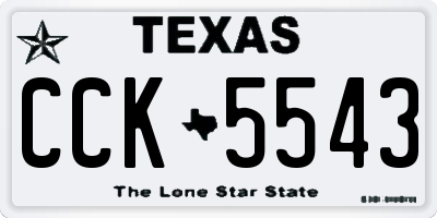 TX license plate CCK5543