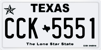 TX license plate CCK5551