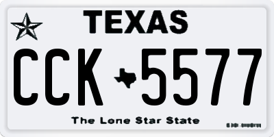 TX license plate CCK5577