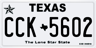 TX license plate CCK5602