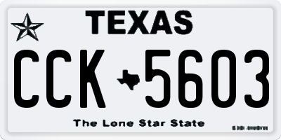 TX license plate CCK5603