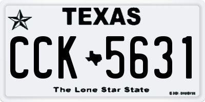 TX license plate CCK5631