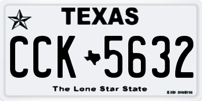 TX license plate CCK5632